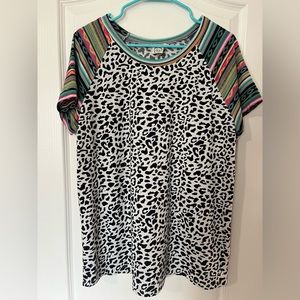 Serape & Leopard Top